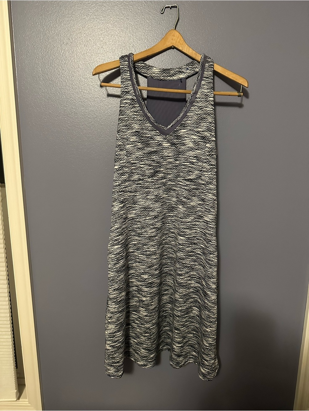 Modest Athletic Dress In Marled Gray with Mesh Back